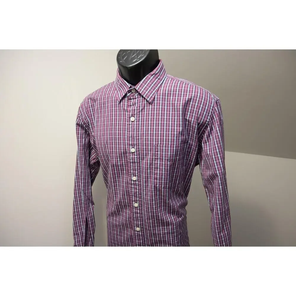 J Crew Dress Shirt Plaid Long Sleeve Casual Button Up Mens‎ Large